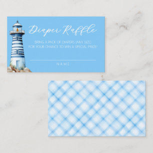 Blue Nautical Baby Shower Diaper Raffle Ticket Enclosure Card