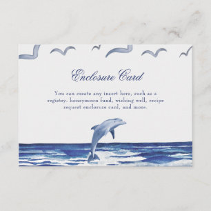 Blue Nautical Coastal Sea Bridal Shower Enclosure Card