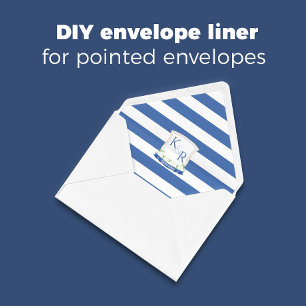 Blue Nautical Crest DIY Wedding Envelope Liner Notepad