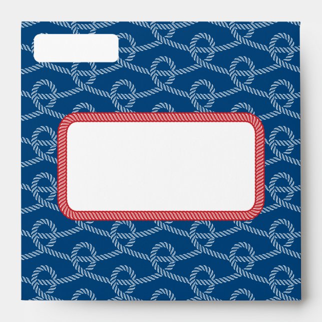 Blue - Nautical Fisherman's Rope Envelope (Front)