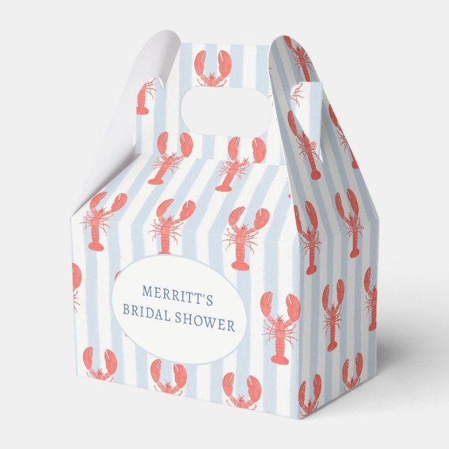 Blue Nautical Lobster Favour Boxes (Front Side)