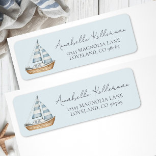 Blue Nautical Return Address