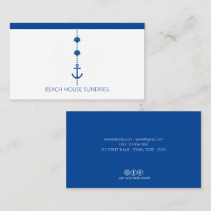 Blue Nautical Standard, 3.5" x 2.0" Business Card