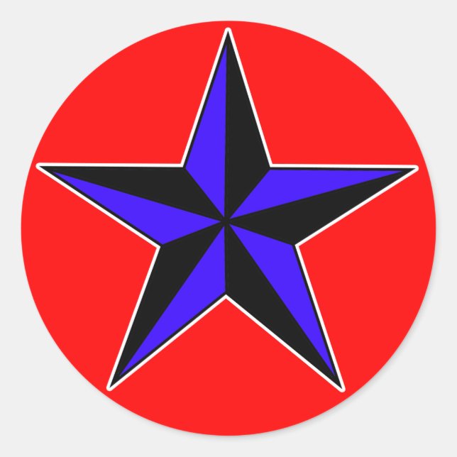 Blue Nautical Star Stickers ... Fully Custom (Front)