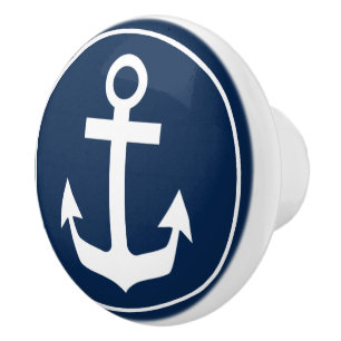 Blue Nautical Themed  Ceramic Knob