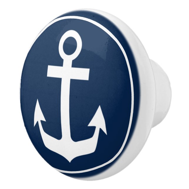 Blue Nautical Themed  Ceramic Knob (Right)