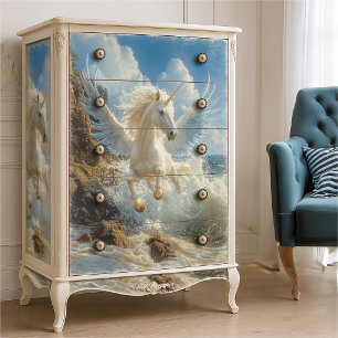 Blue Nautical Unicorn Mythical Fantasy Pegasus Tissue Paper