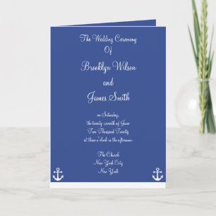 Blue Nautical Wedding Ceremony Programs