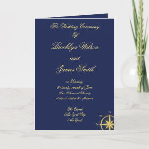 Blue Nautical Wedding Ceremony Programs