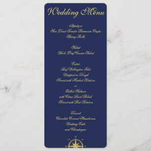 Blue Nautical Wedding Menu Custom Invitations