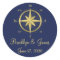 Blue Nautical Wedding Stickers Gold Compass