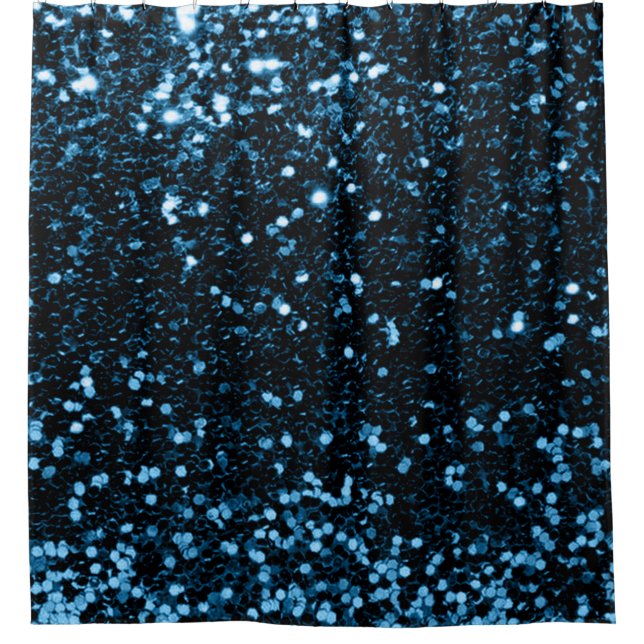 Blue Navy Aqua Deep Faux Glitter Sequin Glam (Front)
