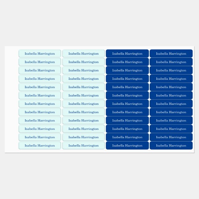 Blue/Navy Custom Name Iron-On Fabric Clothing  (Sheet)