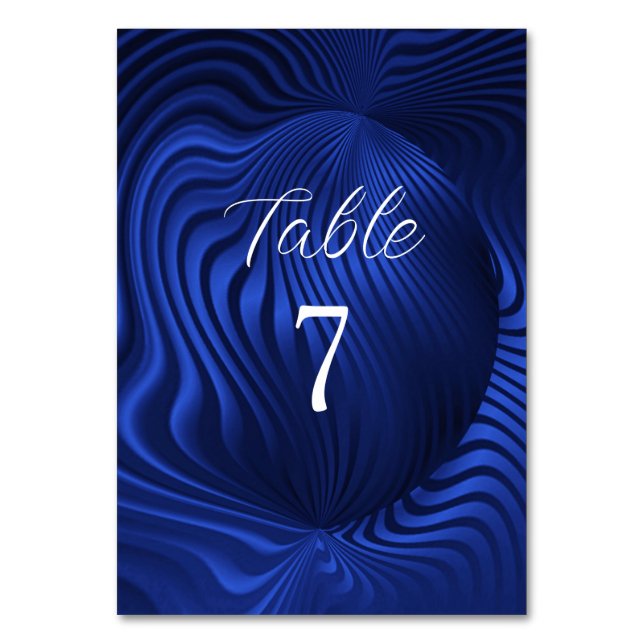 Blue Navy Decorative Table Number (Front)