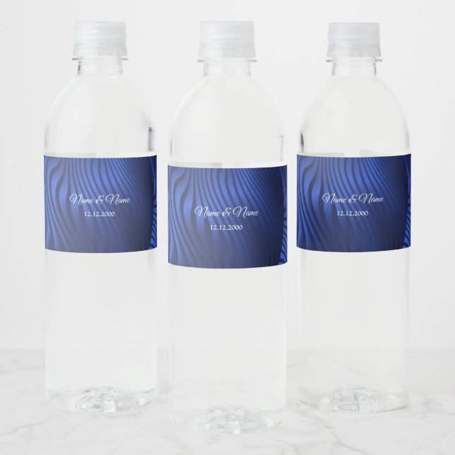 Blue Navy Decorative Water Bottle Label (Bottles)