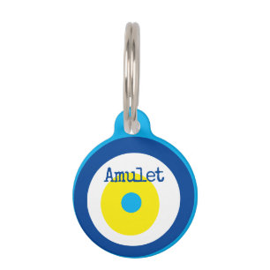Blue Navy Evil Eye Bead Amulet Pet Tag