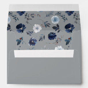 Blue & Navy Floral 2 - Grey 3 Outside Envelope