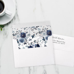 Blue & Navy Floral Envelope