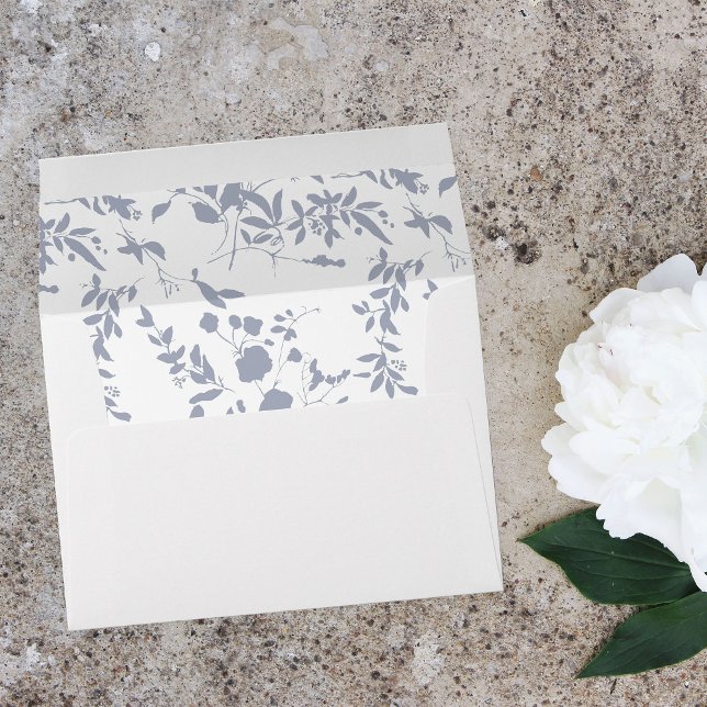 Blue & Navy Floral - Leaves Light Blue Envelope (Creator Uploaded)