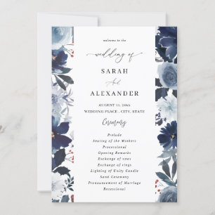 Blue & Navy Floral Wedding Program test2