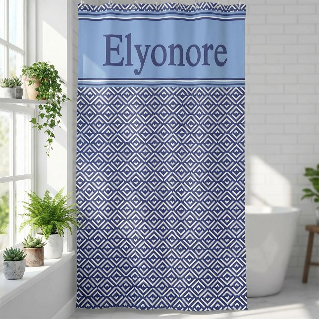 Blue Navy Geometric Chevron Name (Creator Uploaded)