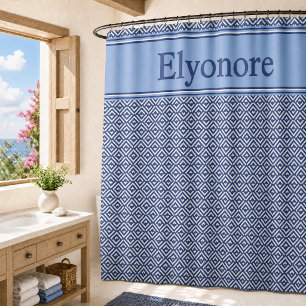 Blue Navy Geometric Chevron Name