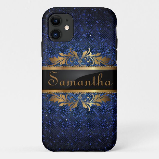 Blue Navy Glitter Sequin iPhone 5 Mate Tough™ Case (Back)