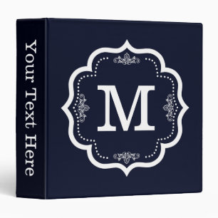 Blue Navy  Monogram Binder
