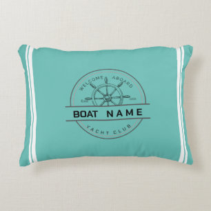 Blue navy Nautical Anchor yacht club boat marina  Accent Pillow