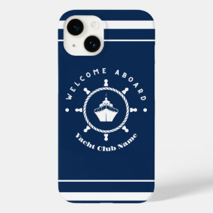 Blue Navy Nautical Anchor yacht club boat marina  Case-Mate iPhone 14 Case