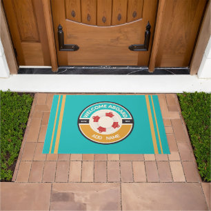 Blue navy Nautical Anchor yacht club boat marina Doormat
