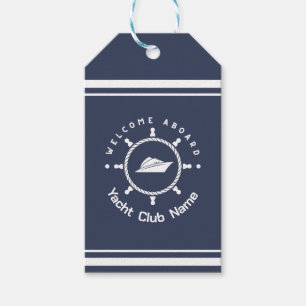 Blue Navy Nautical Anchor yacht club boat marina  Gift Tags