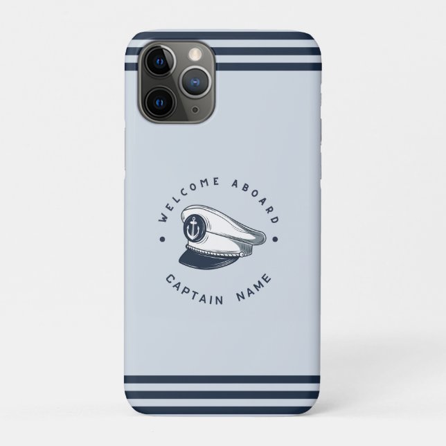 Blue Navy Nautical Anchor yacht club boat sailing  Case-Mate iPhone Case (Back)