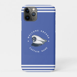 Blue Navy Nautical Anchor yacht club boat sailing iPhone 11 Pro Case