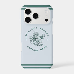 Blue Navy Nautical Anchor yacht club retro octopus