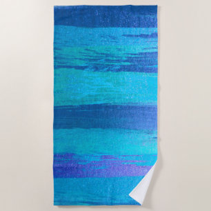 Blue NAVY OCEAN STROKES BEACH TROPICAL MODERN Towel