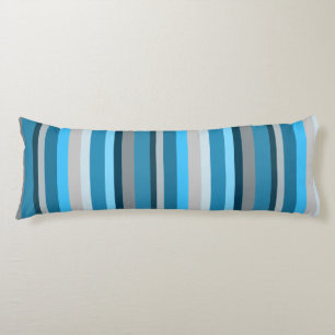 Blue Navy Tan Vertical Striped Body Pillow