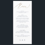 Blue Navy White Gold Elegant Classic Wedding Menu<br><div class="desc">*NOT REAL FOIL* ***this design is part of a matching collection*** _______________________ this design template is fully editable / customizable by you the customer - click personalize further button if you wish to move, add, delete, or make significant changes to the design _______________________ *if you have any DESIGN questions or...</div>