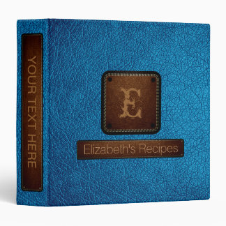 Blue (NCS) Leather Elegant Monogram Binder