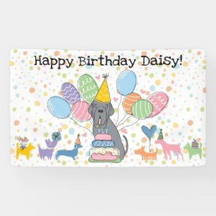 Blue Neapolitan Mastiff Dog Birthday Banner