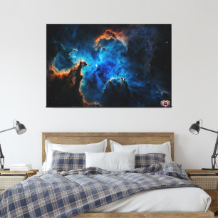 Blue Nebula Clouds AI Concept Art by Xzendor7 Canvas Print