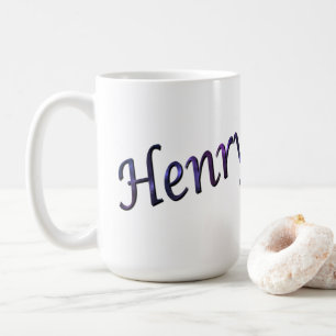 Blue Nebula Henry Name, Coffee Mug