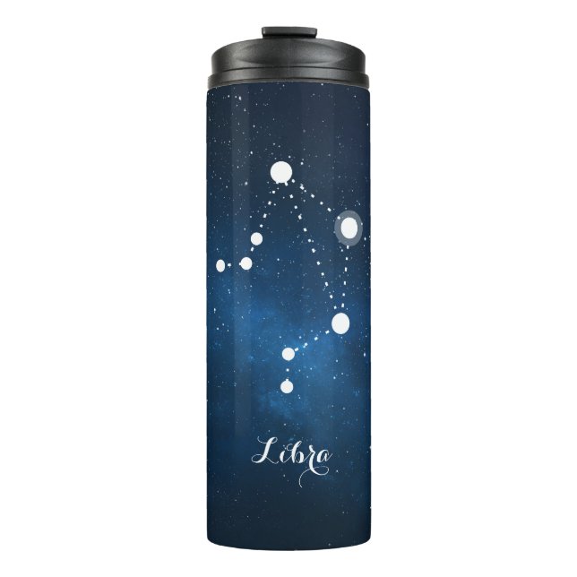 Blue Nebula  Libra Zodiac Sign Thermal Tumbler (Front)