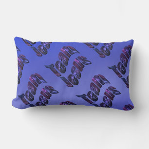 Blue Nebula Team Jesus Logos, Lumbar Pillow