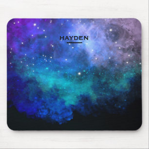 Blue Nebulous Cool Galaxy Personalised Mouse Pad