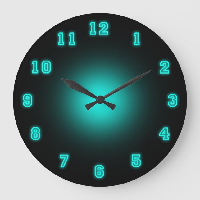 Blue Neon 10.75" Large Clock (Front)