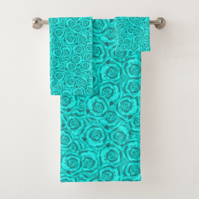 blue neon bath towel set (Insitu)