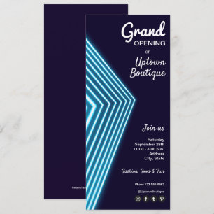 Blue Neon Business Invitation