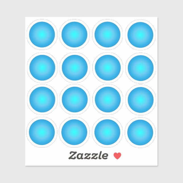 Blue Neon Circle 16 Sticker Set (Sheet)