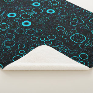 Blue Neon Circles Sherpa Throw